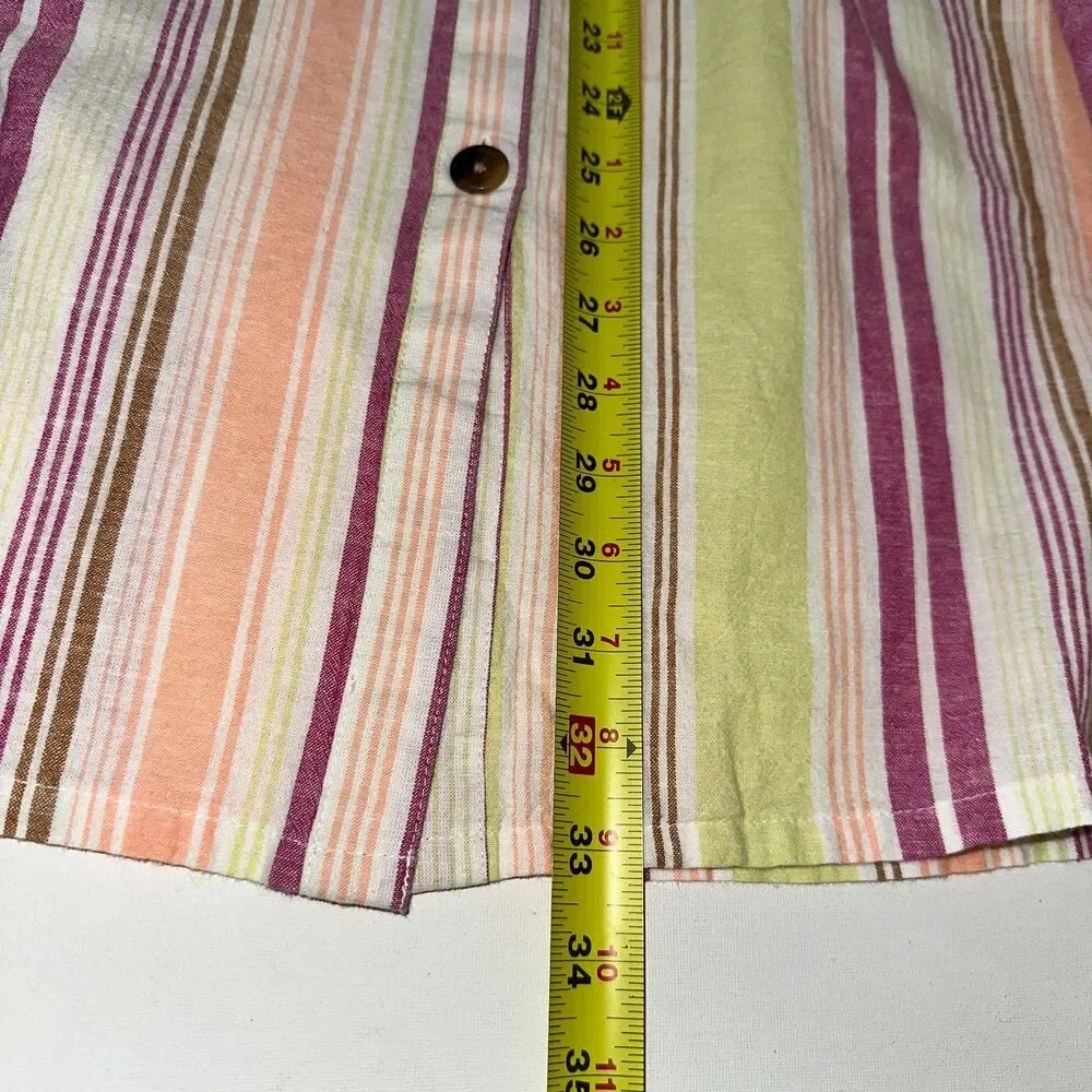 St John's Bay Women's‎ Plus XXL Midi A-Line Skirt Linen Blend Warm Stripe NWT